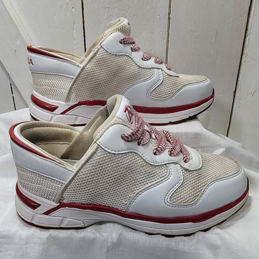 Zeba Hands Free Slip On Sneakers Shoes Women 7 Peppermint Red White Slip Resist